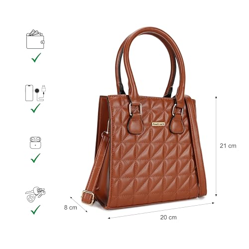 Fastrack Quilted Structured Satchel for Women, Girls and Ladies | with Detachable & Adjustable Sling Strap
