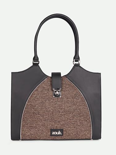 ZOUK Harriet Office Bag for Women – Stylish Vegan Leather Laptop Bag with Buckle Detailing | Formal Work Bag with iPad Compartment, Multiple Pockets & Water-Resistant Lining | Bristel