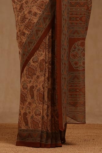 Soch Womens Earth Georgette Paisley Print Saree