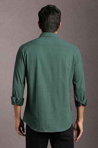 Louis Philippe Men Green Print Full Sleeves Casual Shirt