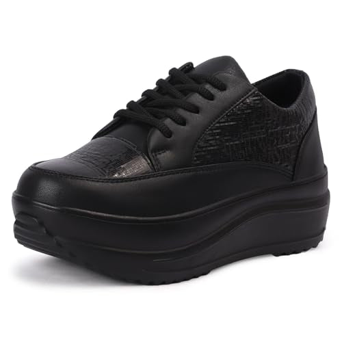 Vendoz Women Sneaker | Cushioned Insole for Comfort | Stylish Glittery Embellished Sneakers | Lightweight & Perfect for Casual Party Wedding Outfit for Girls Black