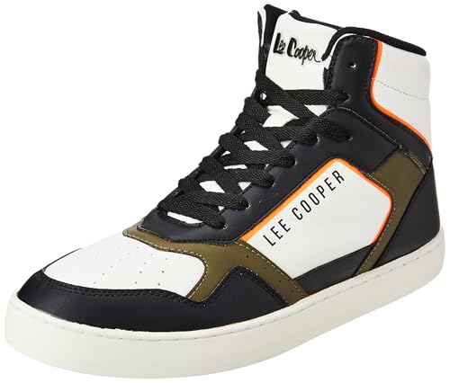 Lee Cooper Mens LC7240A Black/Orange Sneaker_EU-41