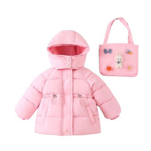 Hopscotch Girls Pink Full Sleeves 3D Bunny Applique Long Coat For Age (4-5 Years)