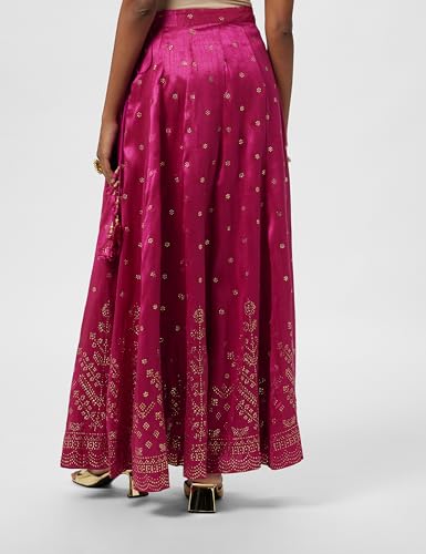 BIBA Women Printed Mix and Match(Skirt CO19863_Fuchsia_S)