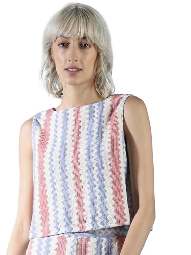 ONLY Women Printed Cotton Off White Top