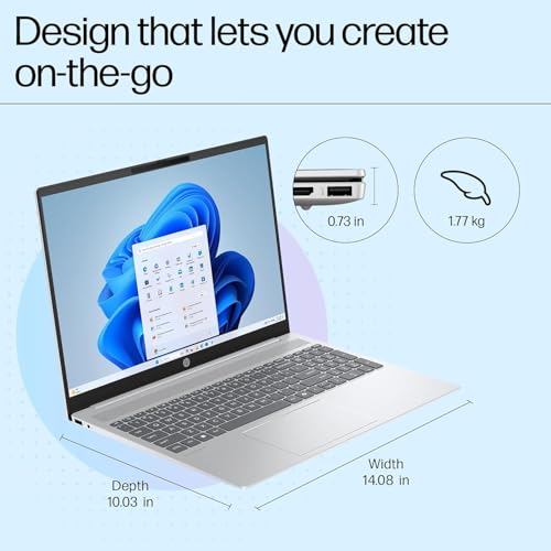 HP OmniBook 5 (Previously Pavilion),13th Gen Intel Core i5 1334U (16GB LPDDR5X,512GB SSD) 2K, WUXGA,IPS,300 nits,16''/40.6cm Touchscreen, Win11, M365, Office24, Silver,1.79kg,ba1789TU,IR Camera Laptop