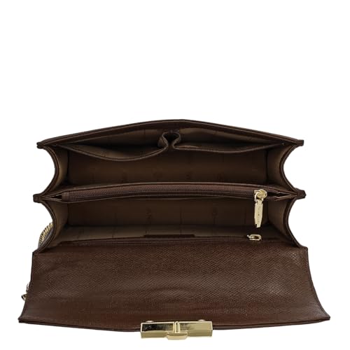 Da Milano Leather Shoulder Bag for Women - Brown (00349D-OL)