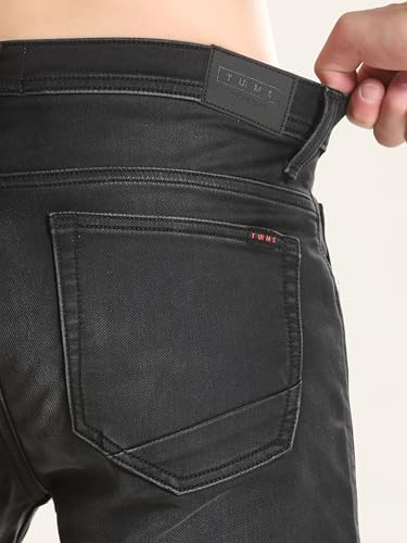 TURMS Men's Cool Tech Jeans All Degree Anti Odor UV Protectant Travel Edition Mid Rise Black Denim Pants | Stretchable Comfort Cotton Rich