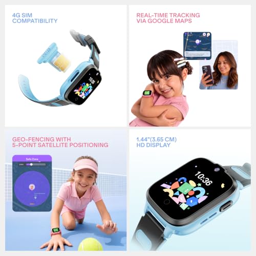 boAt Sailor Nav Kids Smartwatch with 2-Way Video & Voice Calling, Real Time Location Monitoring via Google Maps, Geofencing, 4G SIM Compatible, Parental Control, SOS, Smartwatch for girls (Fairy Pink)