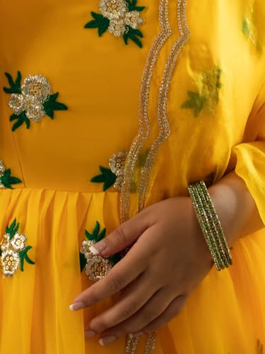 FUSIONIC Featuring Yellow Color Ethnic wear Gown Set with Dupatta - L