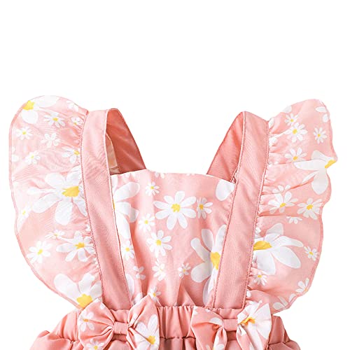 Hopscotch Girls Polyester Sleeveless Floral Print Bodysuit With Headband in Pink Color For Ages (2-3 years)