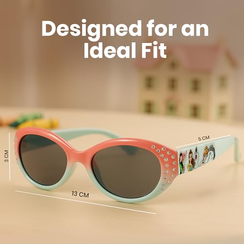 Disney Princess Sunglasses for Girls, 100% UV Protection, Shatter-Resistant AC Lenses, Lightweight and Comfortable, Stylish Outdoor Eyewear for Kids, Pink