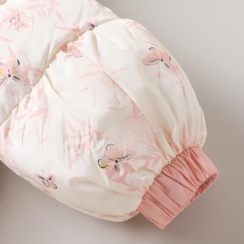 Hopscotch Girls Peach Full Sleeves 3D Butterfly Applique Ruffled Long Coat For Age (2-3 Years)