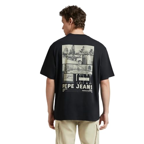 Pepe Jeans Men's Oversized Fit T-Shirt (PM509808_Black