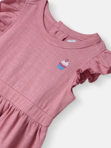 Nautinati Girls’ Print Fit & Flare Dress with Sling Bag| Cotton| Age 0-36 Months Pink