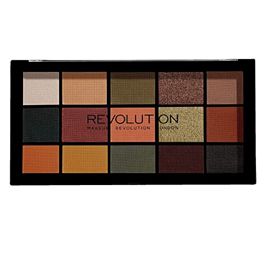 Makeup Revolution- ReLoaded Eyeshadow Palette - Division (Burnt Neutrals) | Highly pigmented |Long Wearing & Easily Blendable | Eye Makeup Matte, Shimmery And Metallic Finish | Cruelty-Free -16.5 g