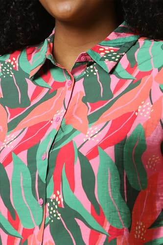 Allen Solly Women Pink Print Short Sleeves Shirt