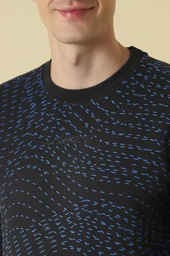 Men Black Crew Neck Full Sleeves Casual Sweatshirt