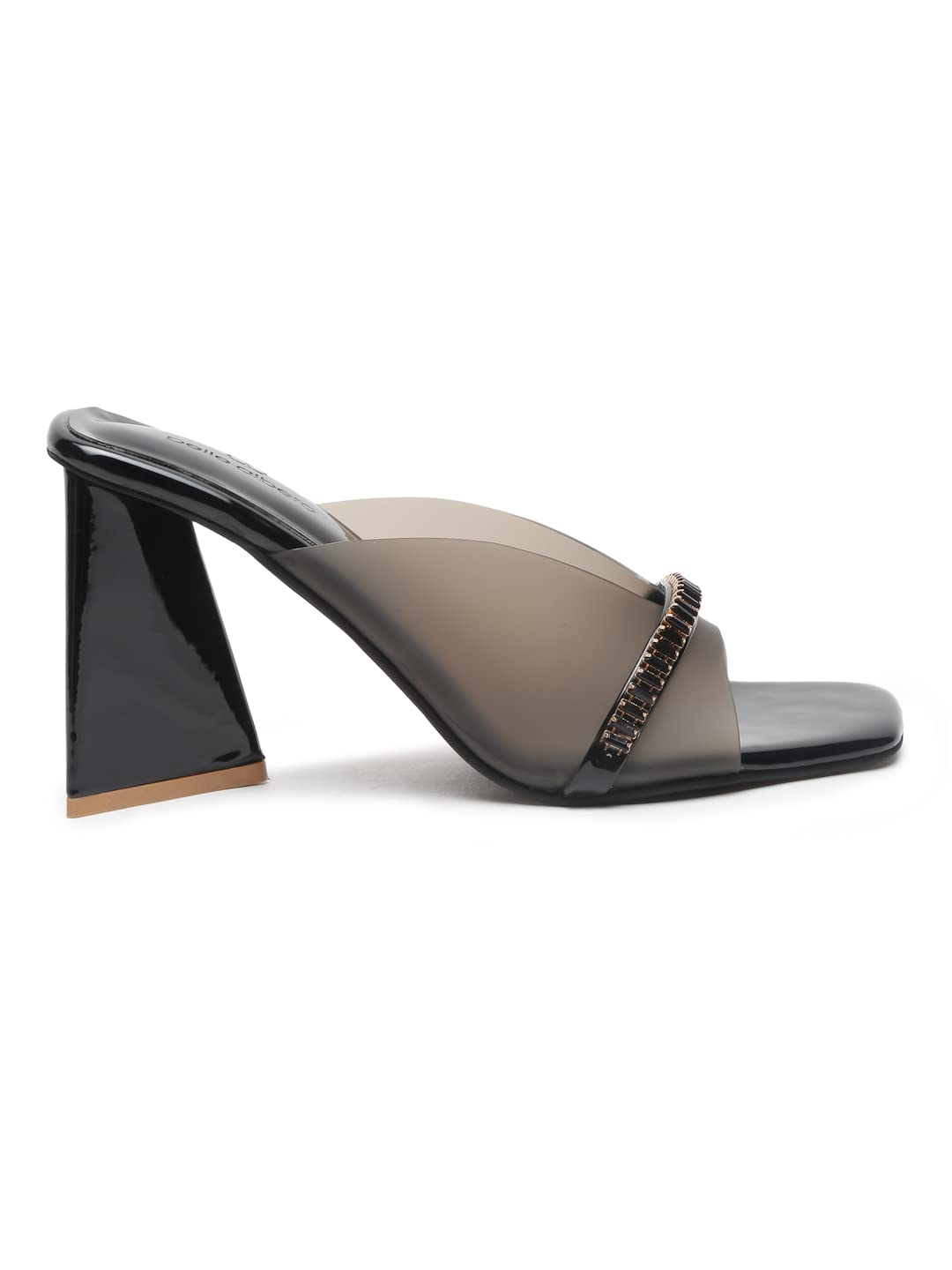 pelle albero Black Block Heel Sandal For Women (PA-PL-5128)