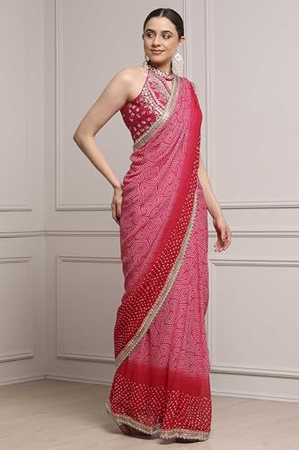 BIBA Printed Cotton Silk Regular Wedding Saree With Blouse