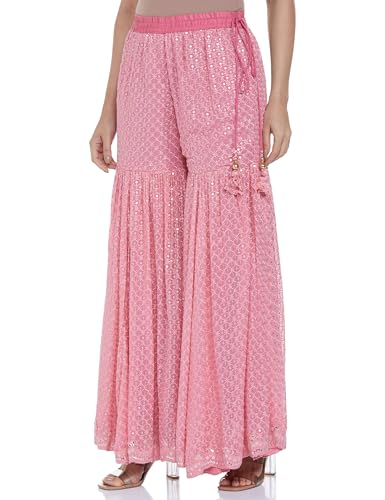 BIBA WOMEN EMBROIDERY STRAIGHT SALWAR KURTA DUPATTA(SKDASSORTED8280_PINK_36)