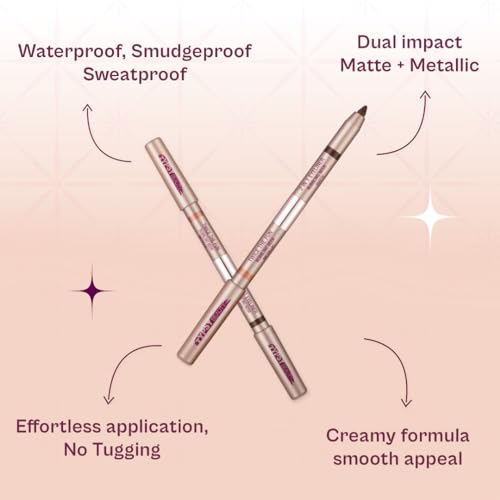 Typsy Beauty Double-Ended Eyeliner & Eyeshadow | Matte & Metallic Creamy Dual-Ended Eyeliner Pencil | One Swipe Application | Long-Lasting & Waterproof | Available in 5 shades | 2g (Blue Bombsicle 02)