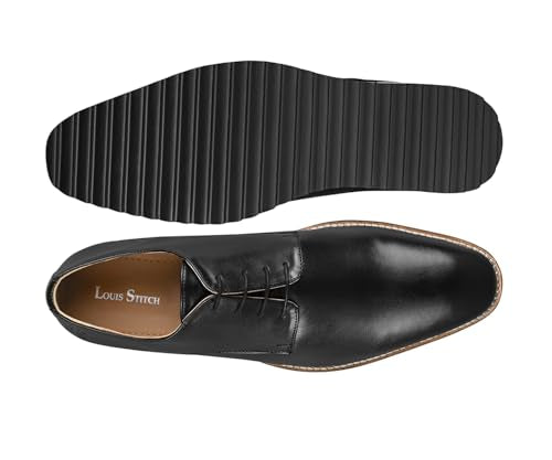 LOUIS STITCH Jet Black Casual Shoes for Men | Ultra Lightweight and Comfortable | Cushioned Footbed Men’s Derbys | LSMX-PL | UK-11