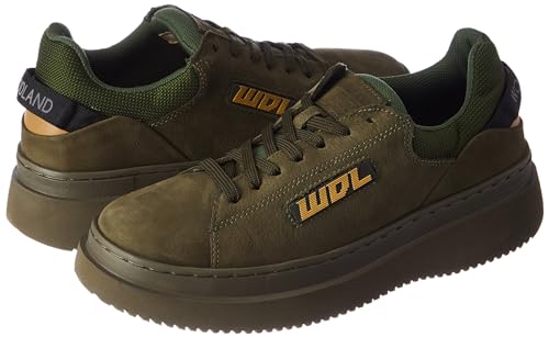Woodland Men's Olive Green Leather Casual Shoes-9 UK (43EU) (GC 4445122)