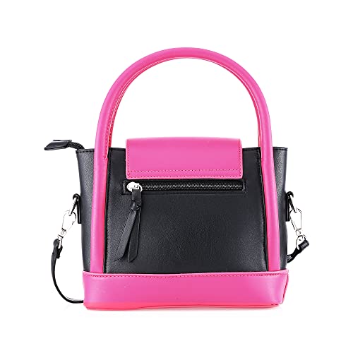 Fastrack Structured Black Colour Blocked Satchel For Women