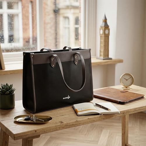 K London Vegan Leather Handbag For Women-Girls | Satchel Bag for Womens | Fit Upto 15 Inch Laptop | Shoulder Bag | Ladies Purse | Tote Bag With Top Double Handle Handbag For Women(2313) (Black)