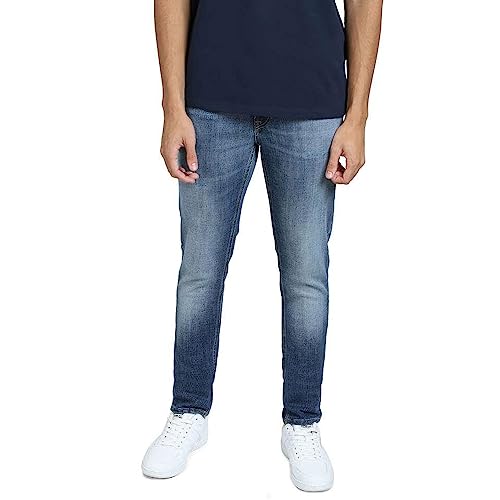 JACK & JONES Men's Cotton Blend Skinny Fit Blue Jeans_34
