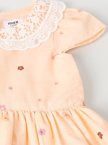 Max Girls Printed Dress(Pink_3-4 Y)