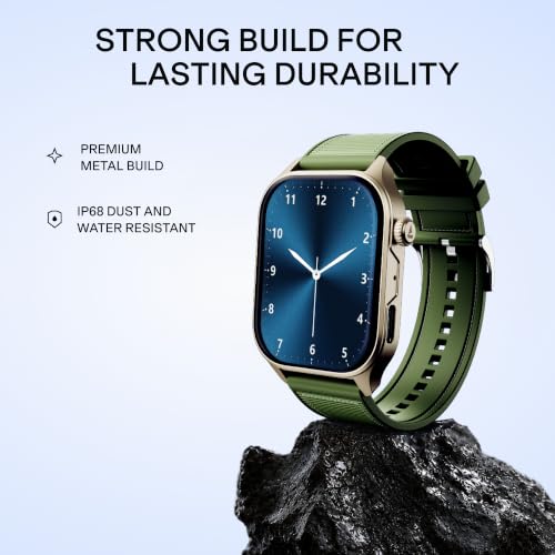 boAt New Launch Ultima Vogue 2, India's First AMOLED Type-C Smartwatch, 1.96" Display, 1000 nits Brightness, Metal Body w/Premium Straps, 10-Days Battery Life, Smartwatch for Men & Women (Jade Green)