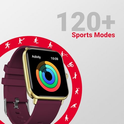 Fire-Boltt Ninja Call Pro Plus Bluetooth Calling Smart Watch, 1.83″ HD Display, AI Voice Assistant, 120+ Sports Modes, IP67 Waterproof, SpO2 & Heart Rate Monitor Smartwatch for Men & Women - Wine