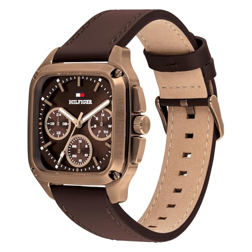 Tommy Hilfiger Herald Japanese Quartz Analog with Brown Dial Brown Leather Strap Watch for Men - TH1792221