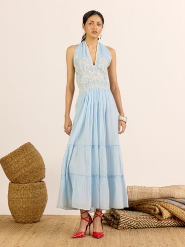 Aarke Ritu Kumar Pink Nilambiri Solid Long Dress