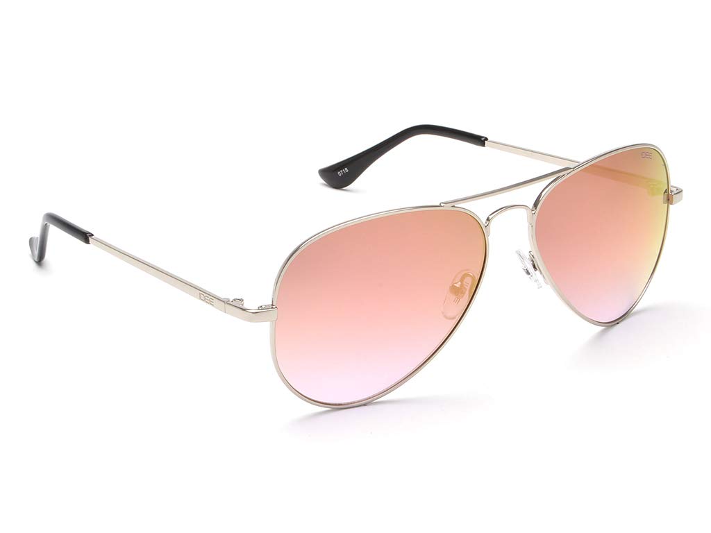 IDEE 100% Uv Protected Sunglasses For Unisex|Size- Large|Shape- Aviator|Model- Ids2500C46Sg, Silver