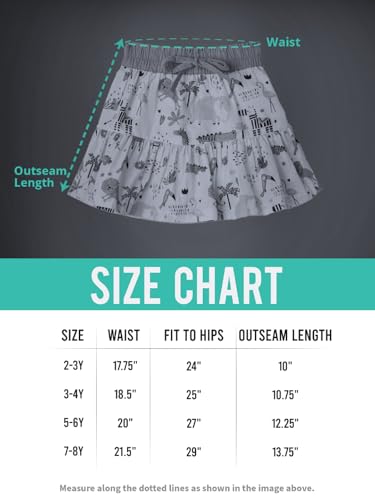 The Souled Store Animal Kingdom Girls Drawstringed White All Over Printed Cotton Tiered Skirts