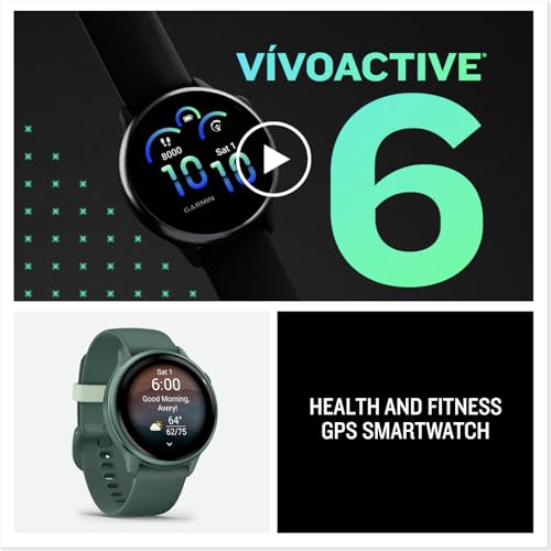 Garmin vívoactive® 6, Health and Fitness GPS Smartwatch, AMOLED Display, Up to 11 Days of Battery, Metallic Jasper Green with Jasper Green Band