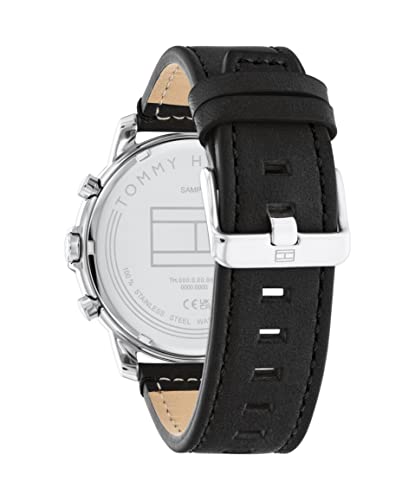 Tommy Hillfiger Jameson LE Quartz Multifunction Black Dial Black Leather Strap Watch for Men