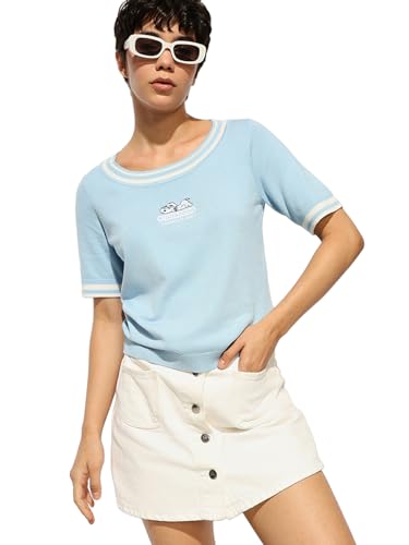 ONLY Women's Regular Light Blue T-Shirt