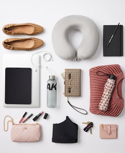 Anne Klein EW Tote with Floral Applique, Black, Black, X- Large