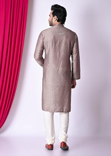 sajindia Men’s Traditional Kurta | Elegant Ethnic Wear for Men | Comfortable Fabric | Festivals, Weddings & Celebrations | Style 100 Chocolate
