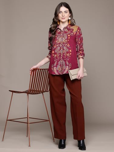 Aarke Ritu Kumar Maroon Dandelion Shirt