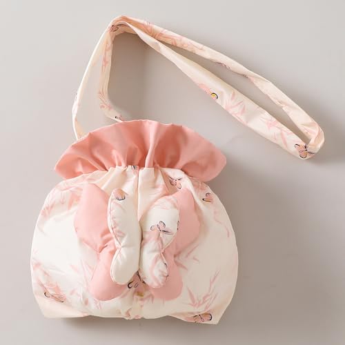 Hopscotch Girls Peach Full Sleeves 3D Butterfly Applique Ruffled Long Coat For Age (2-3 Years)