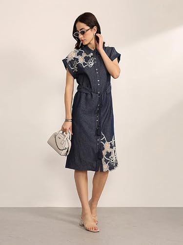 Kazo Indigo Midi Dress (Blue M)