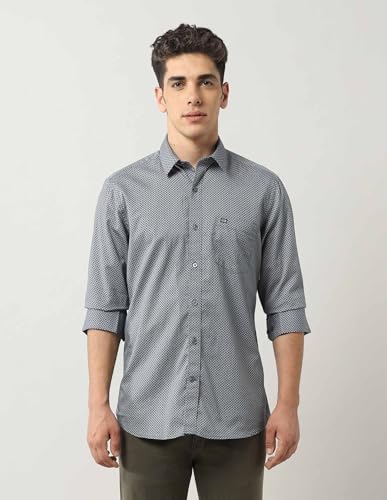 Arrow Sports Men's Geometric Regular Fit Shirt (ASAJSH1745_Teal