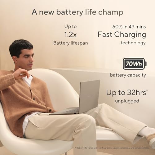 ASUS Zenbook A14, Snapdragon X Processor,(Qualcomm Adreno iGPU/16GB RAM/512GB SSD/Windows 11 Home/MS Office 365 Basic (1Year)*/14" FHD+ OLED/AI PC/Zabriskie Beige/0.98 kg),UX3407QA-QD258WS