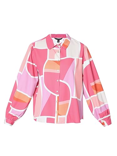 VERO MODA Women Printed Polyester Regular Fit Pink Shirt