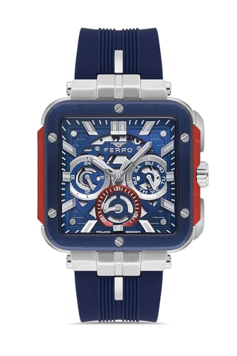 Ferro Design in Italy Acqua Analog Blue Square Dial Men's Watch - FM11572D-L3